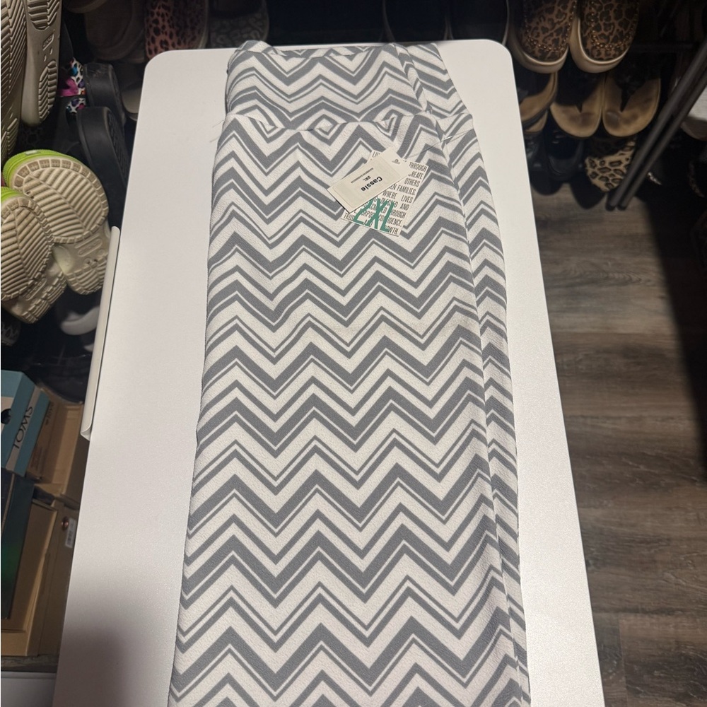 ChevronGray and White Pencil Skirt